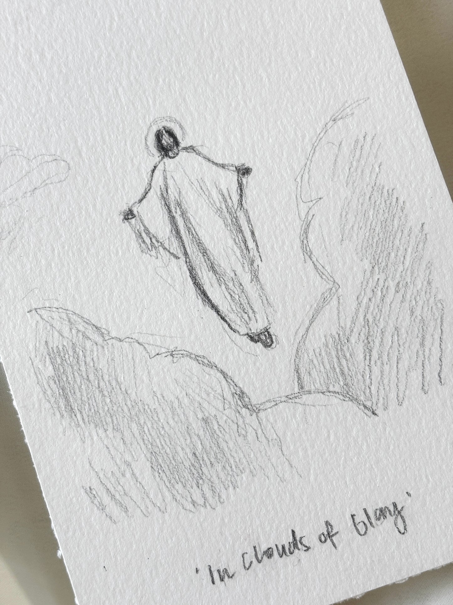 'In Clouds Of Glory' 4x6 inch original sketch