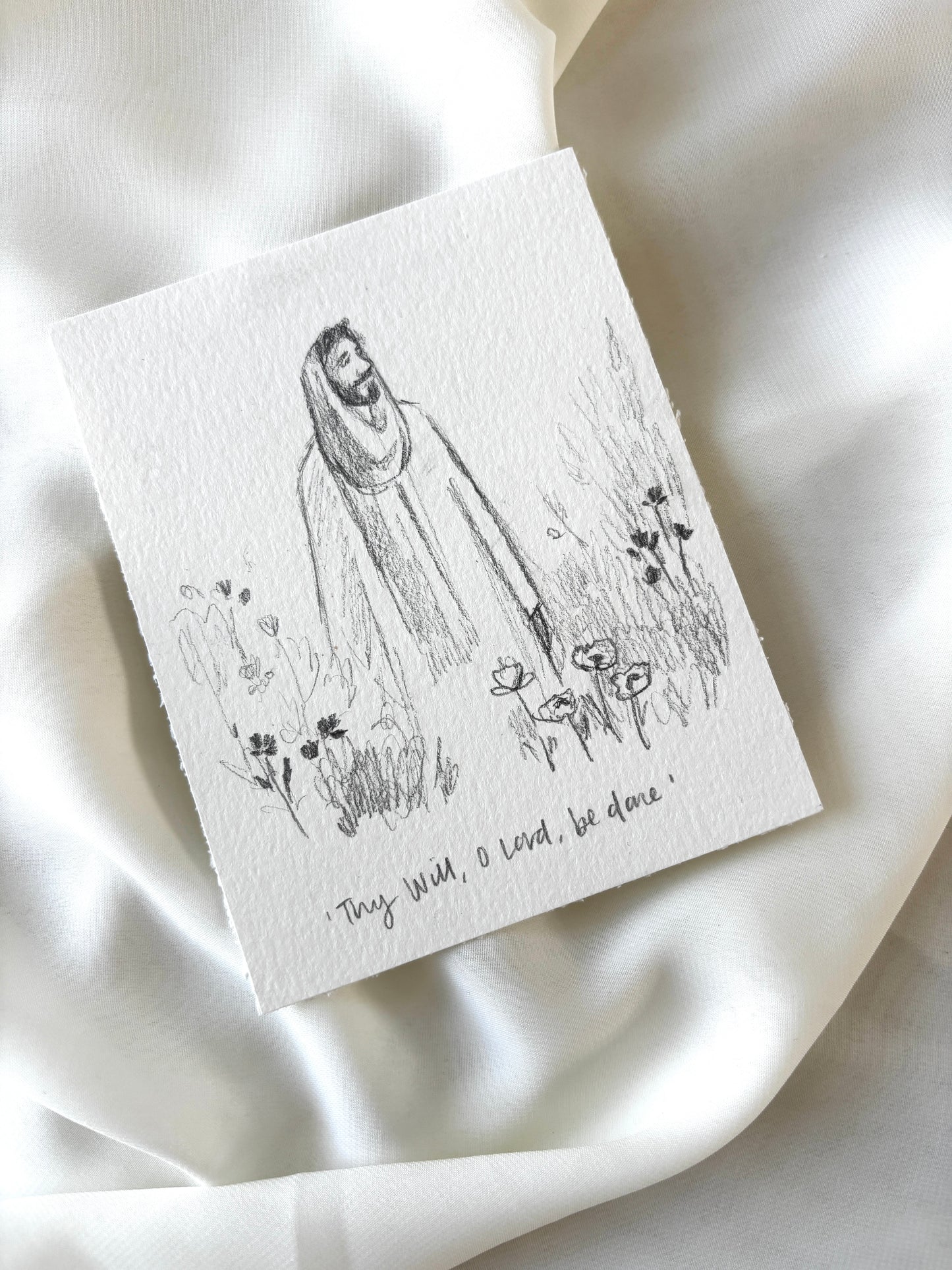 'Thy Will, O Lord, Be Done' 4x5 inch original sketch