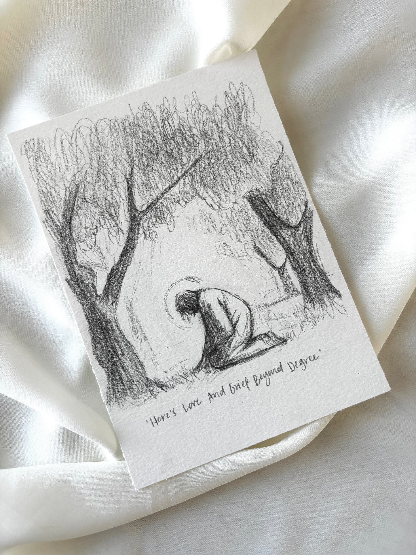 'Here's Love And Grief Beyond Degree' 5x7 inch original sketch