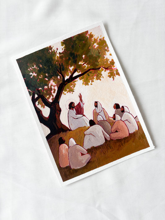 'Learning From The Master Teacher' 5x7 inch original painting