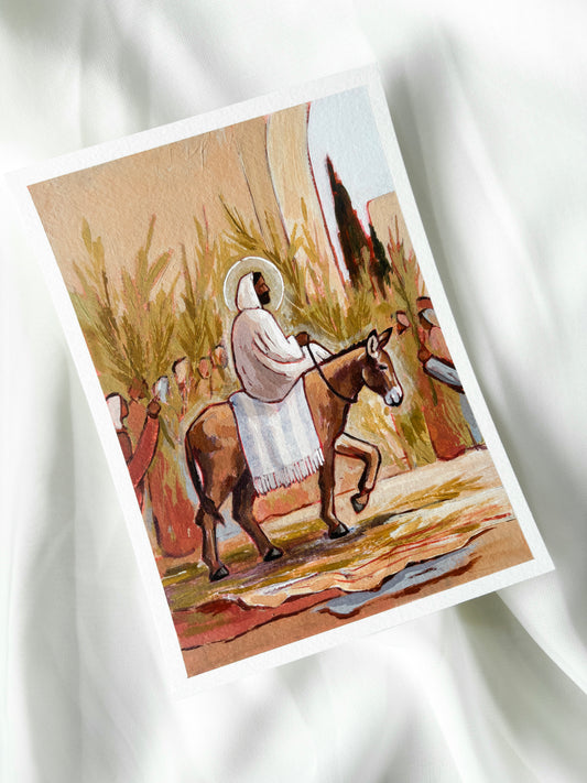 'A Triumphal Entry' 5x7 inch original painting