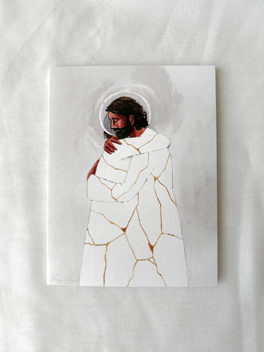 'He Binds Up The Broken Hearted' greeting card