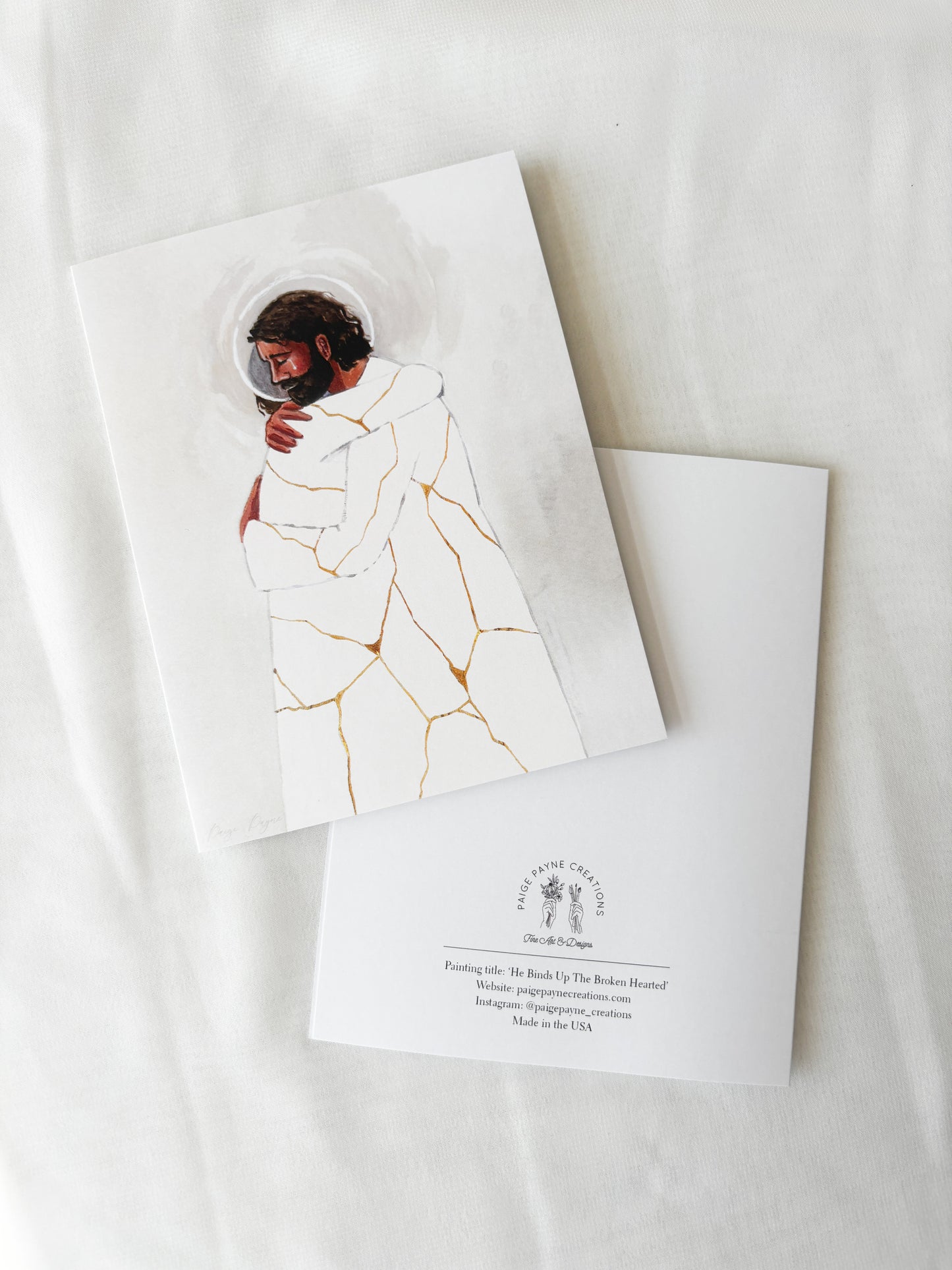 'He Binds Up The Broken Hearted' greeting card