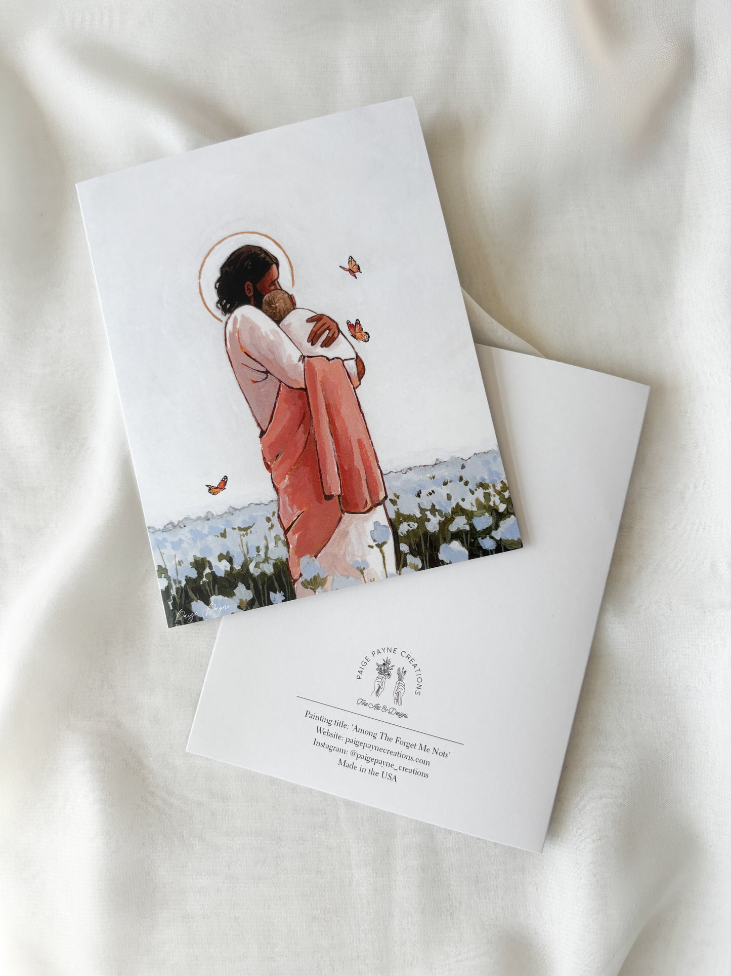 'Among The Forget Me Nots' (light hair) greeting card