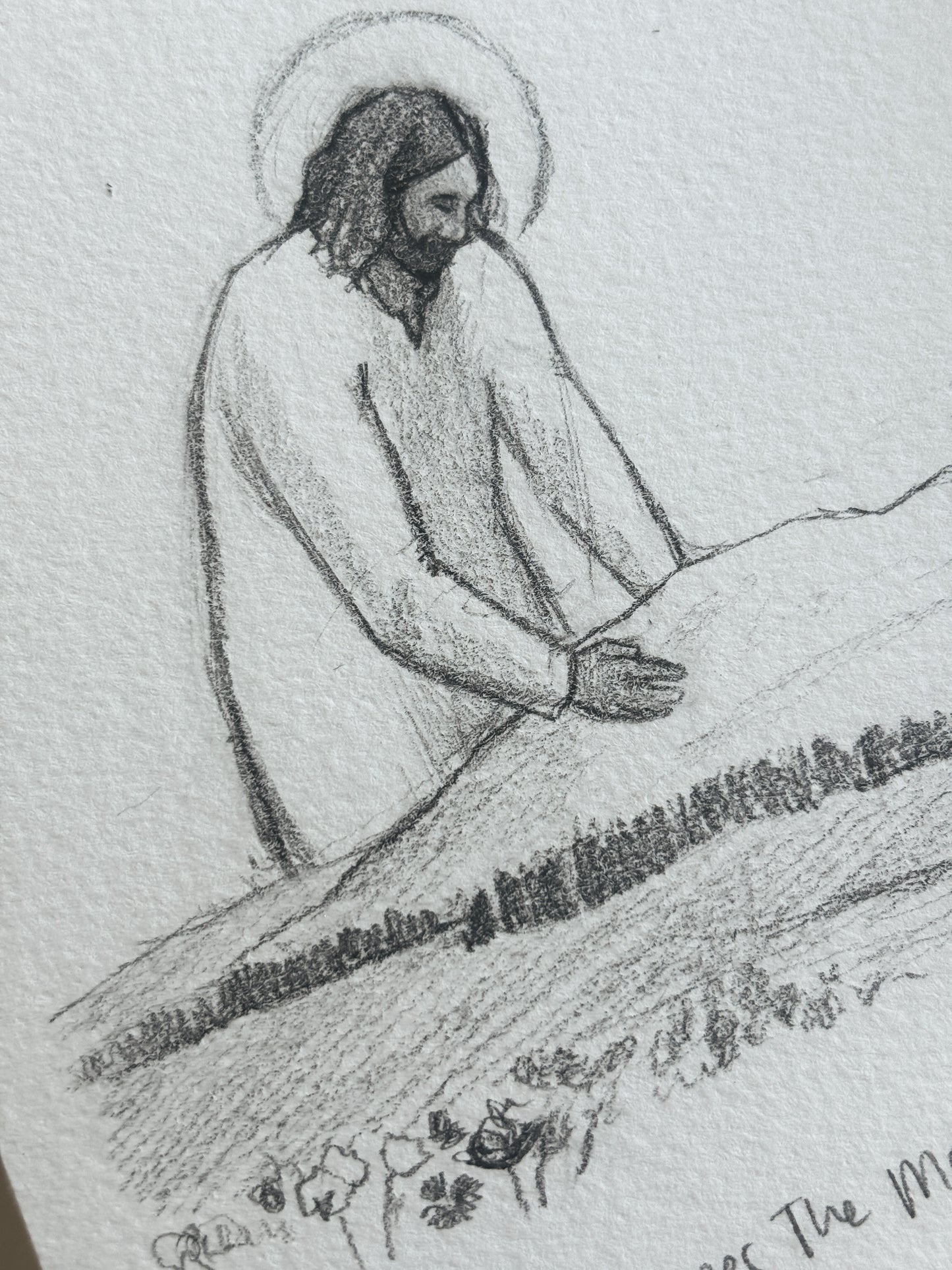 'He Who Shapes The Mountains' 4.5x6.5 inch original sketch