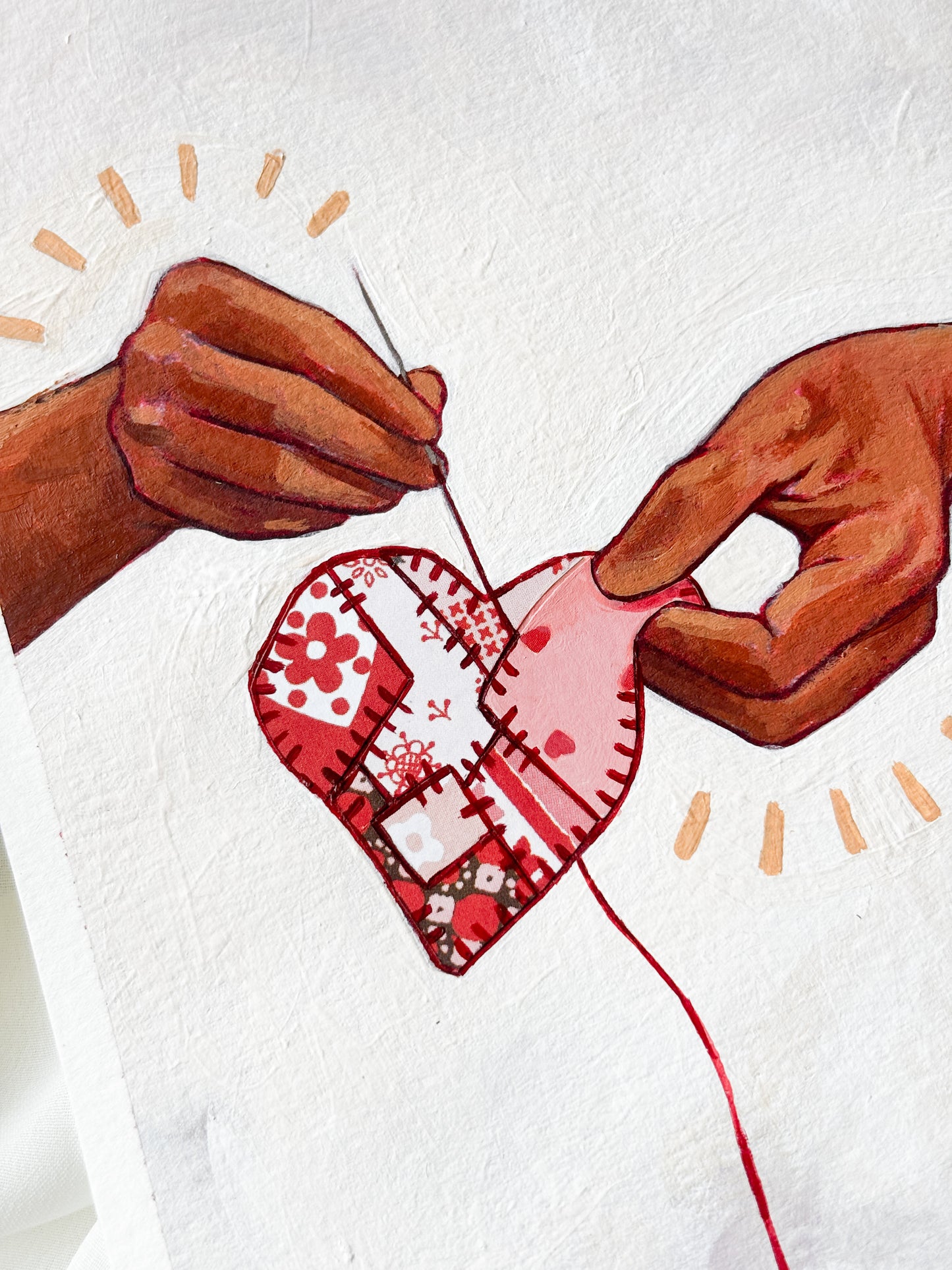 'Mending My Broken Heart' 5x7 inch original painting