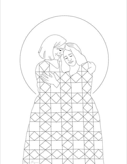 'Pieces Of You, Pieces Of Me' Outline 8.5x11 Digital Download