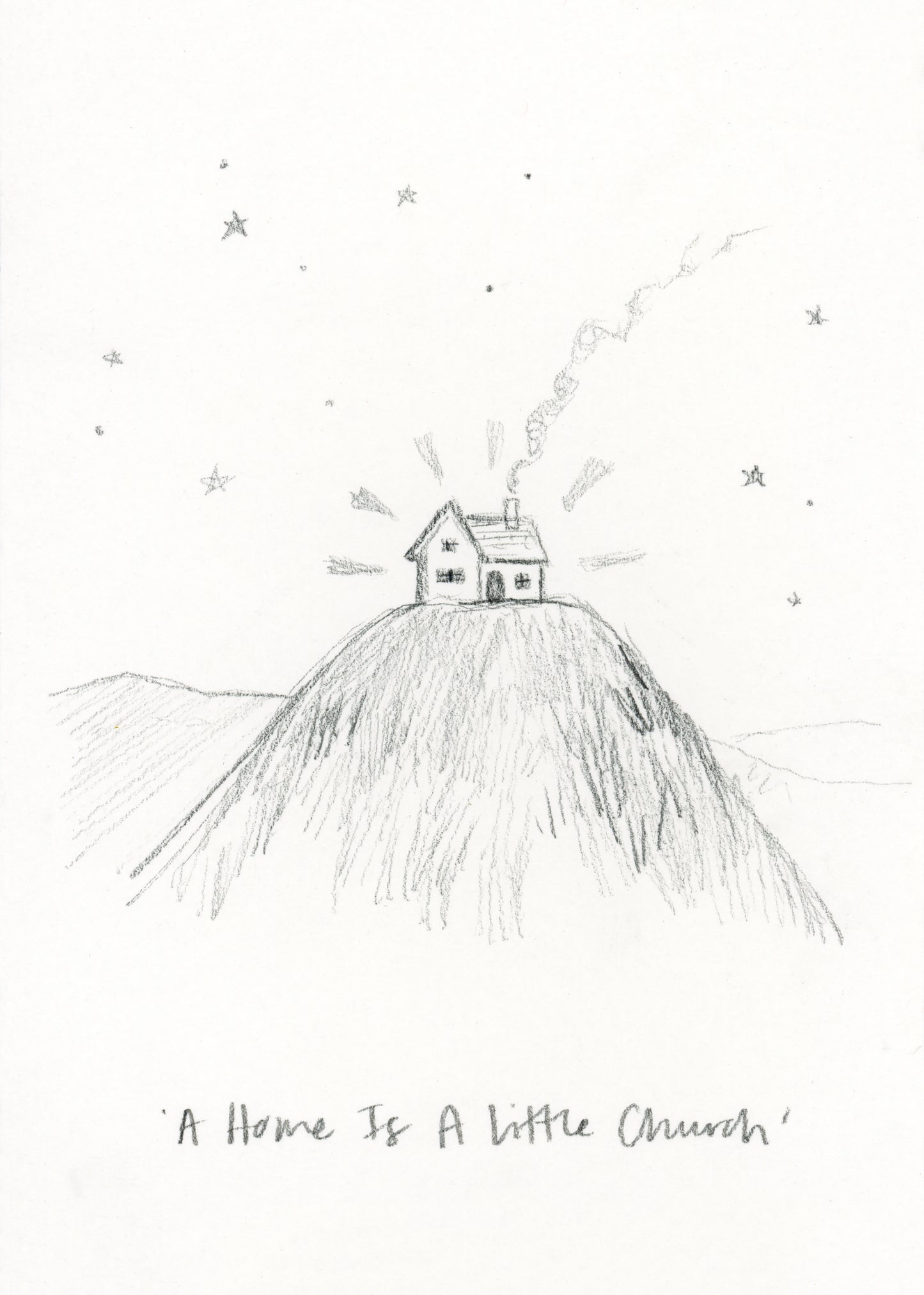 'A Home Is A Little Church' Sketch Print