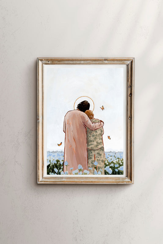 'Among The Forget Me Nots' Print (female veteran)
