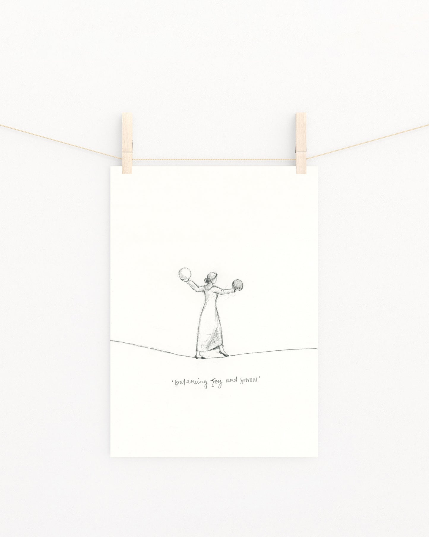 'Balancing Joy And Sorrow' Sketch Print
