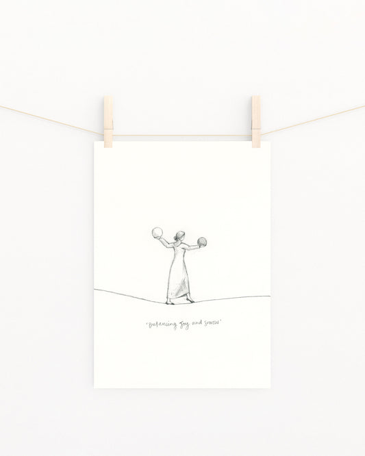 'Balancing Joy And Sorrow' Sketch Print