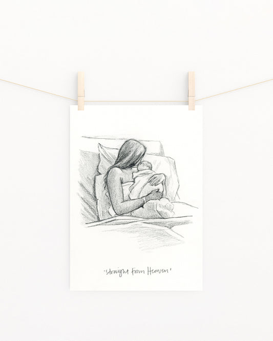 'Straight From Heaven' Sketch Print