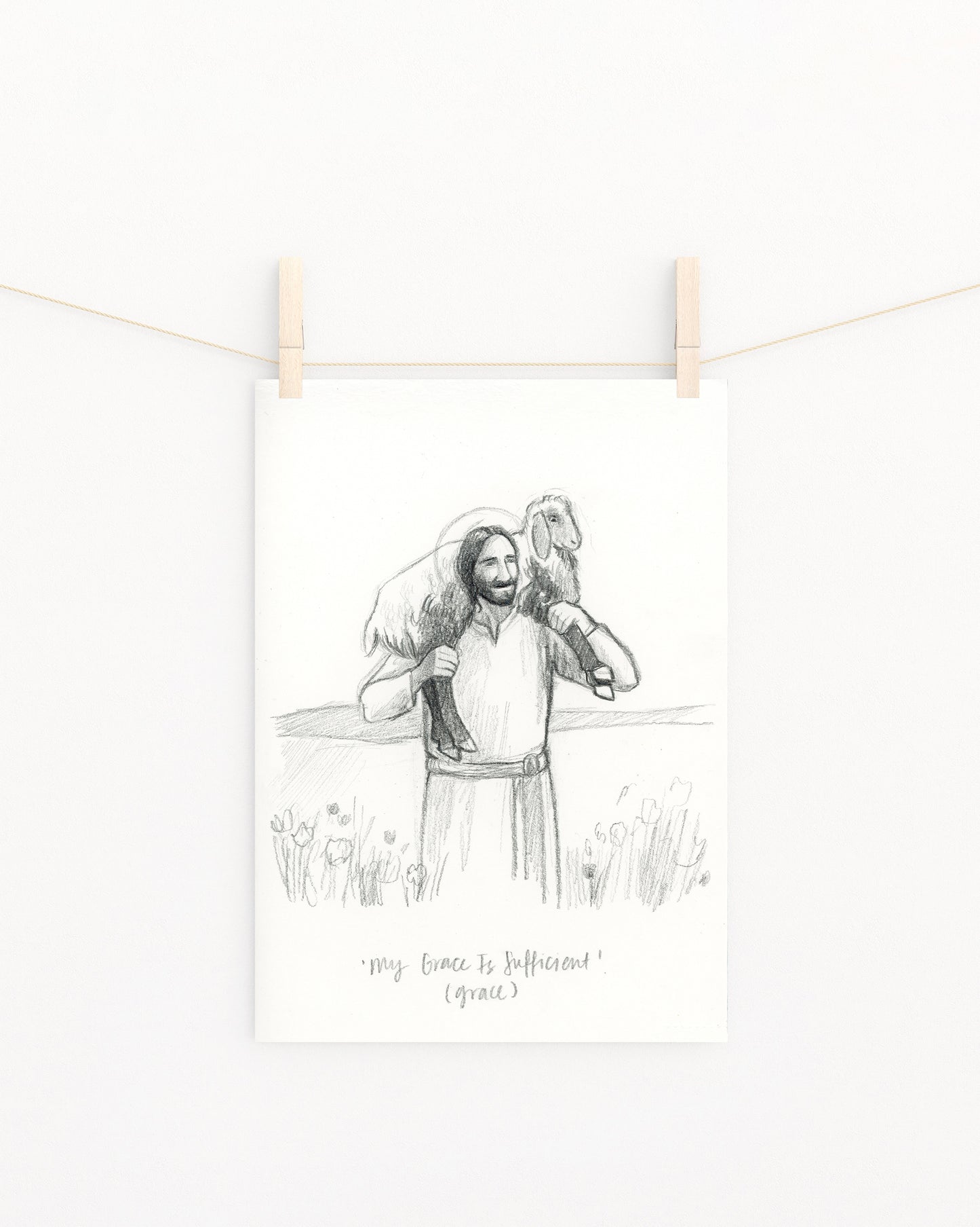 'My Grace Is Sufficent' Sketch Print