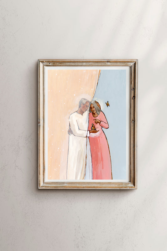 'Look For Me In The Butterflies' Print (couple version)