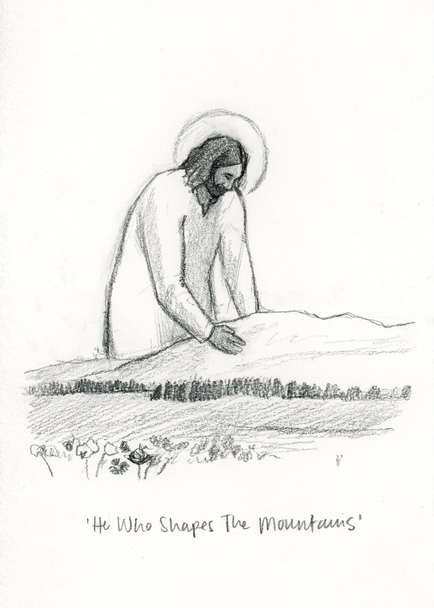 'He Who Shapes The Mountains' Sketch Print