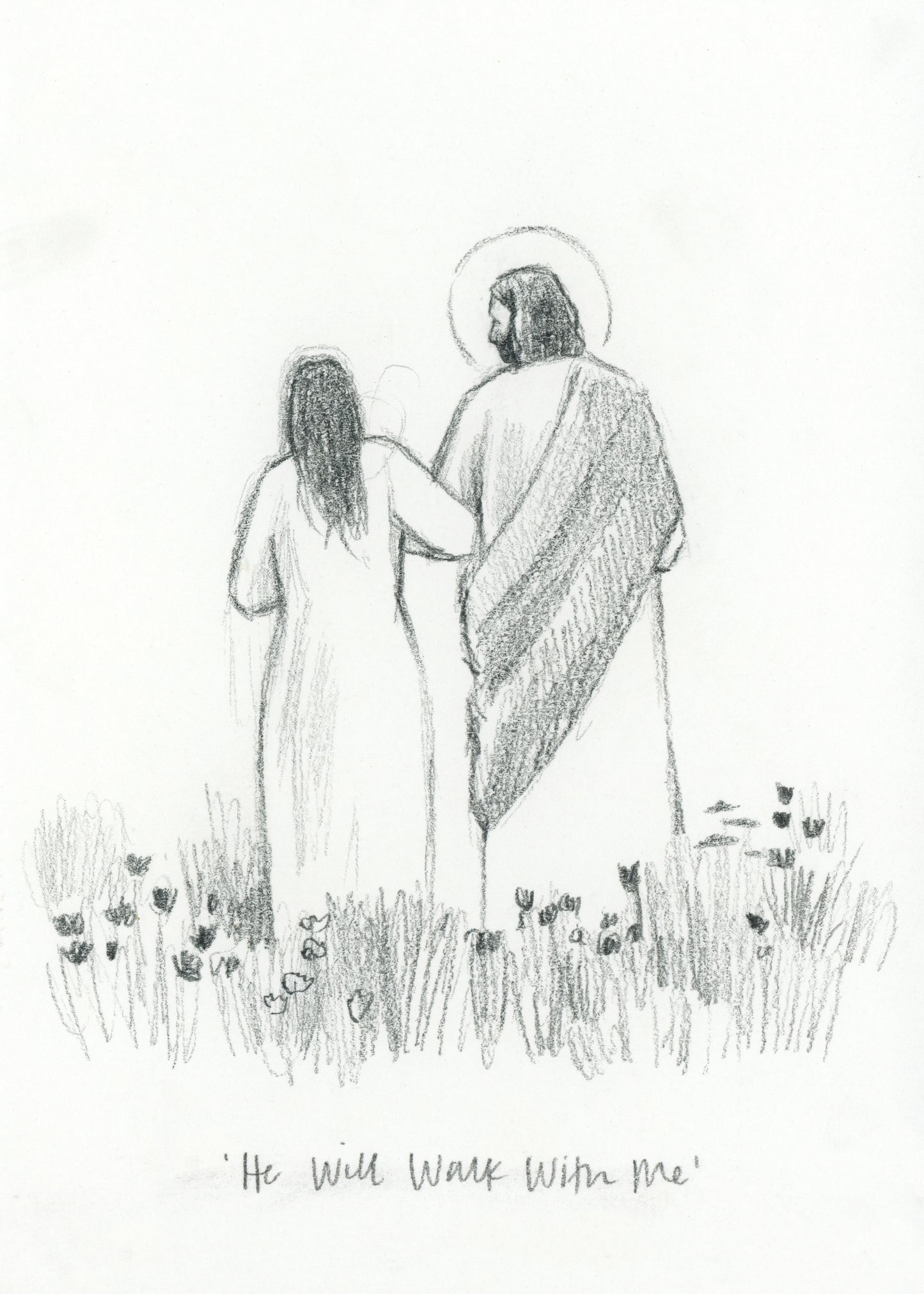 'He Will Walk With Me' Sketch Print