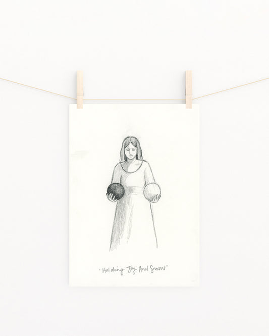 'Holding Joy And Sorrow' Sketch Print