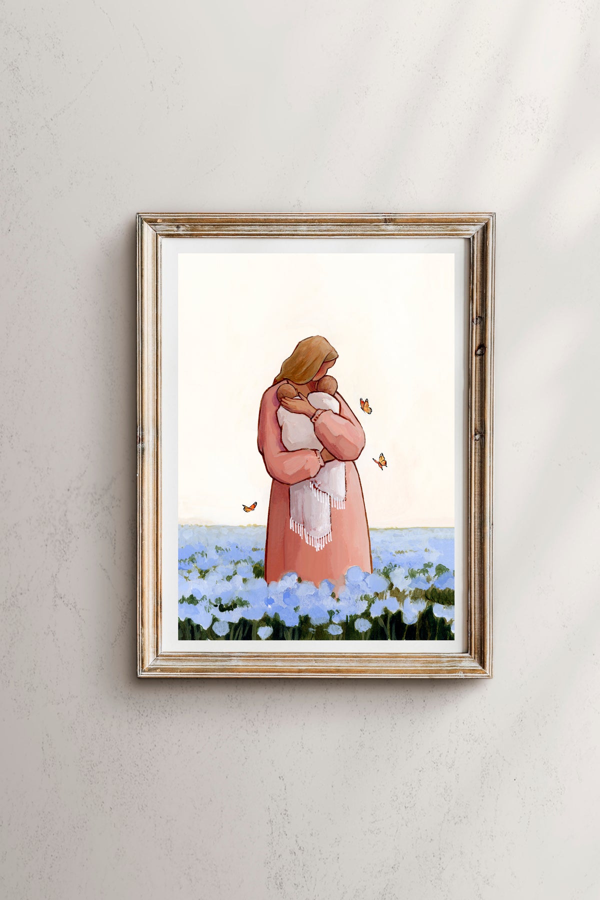 'I'll Meet You Among The Forget Me Nots' Print (two baby version)