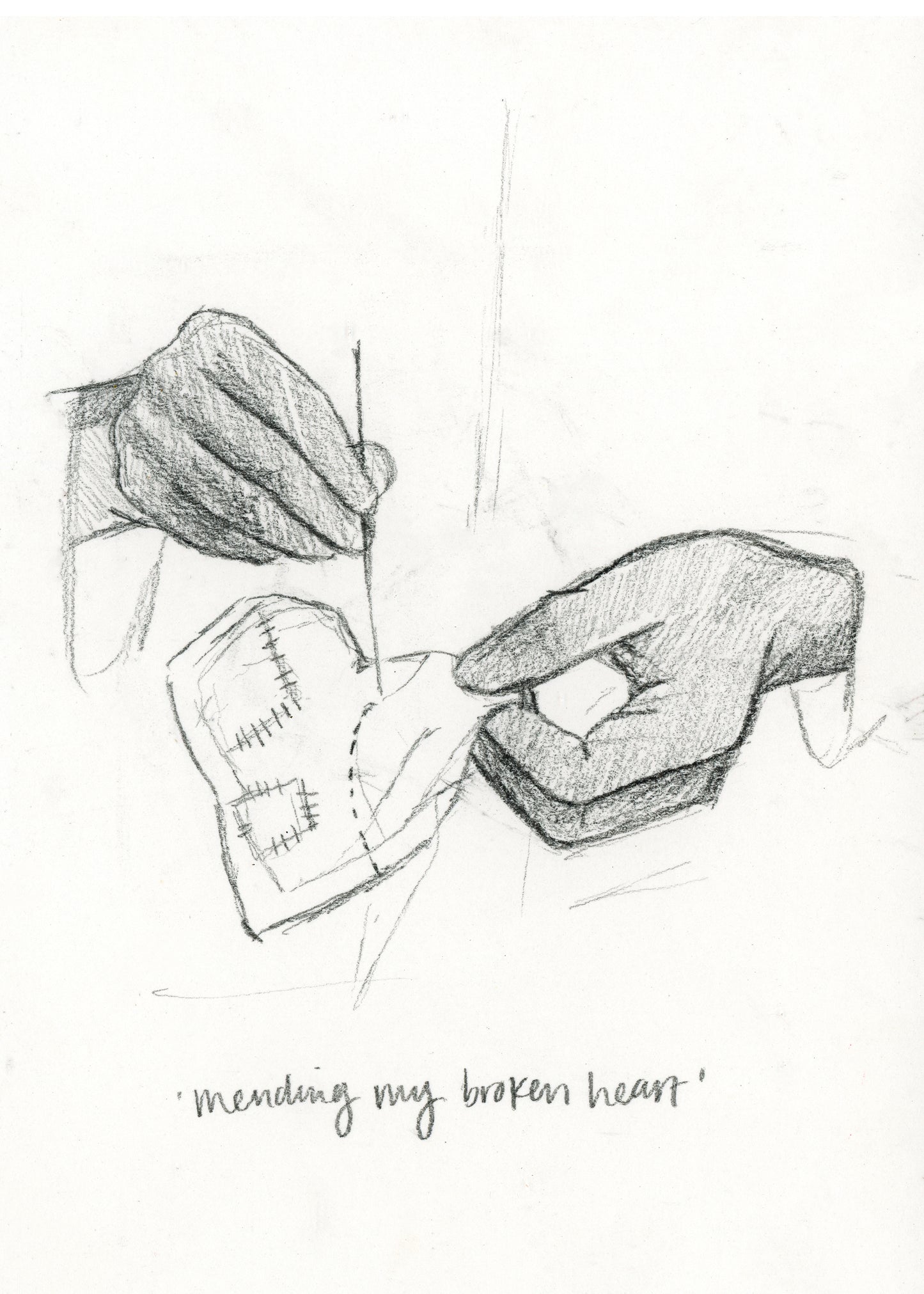 'Mending My Broken Heart' Sketch Print