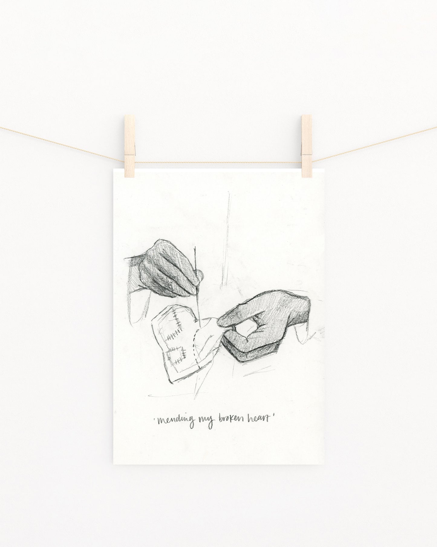 'Mending My Broken Heart' Sketch Print