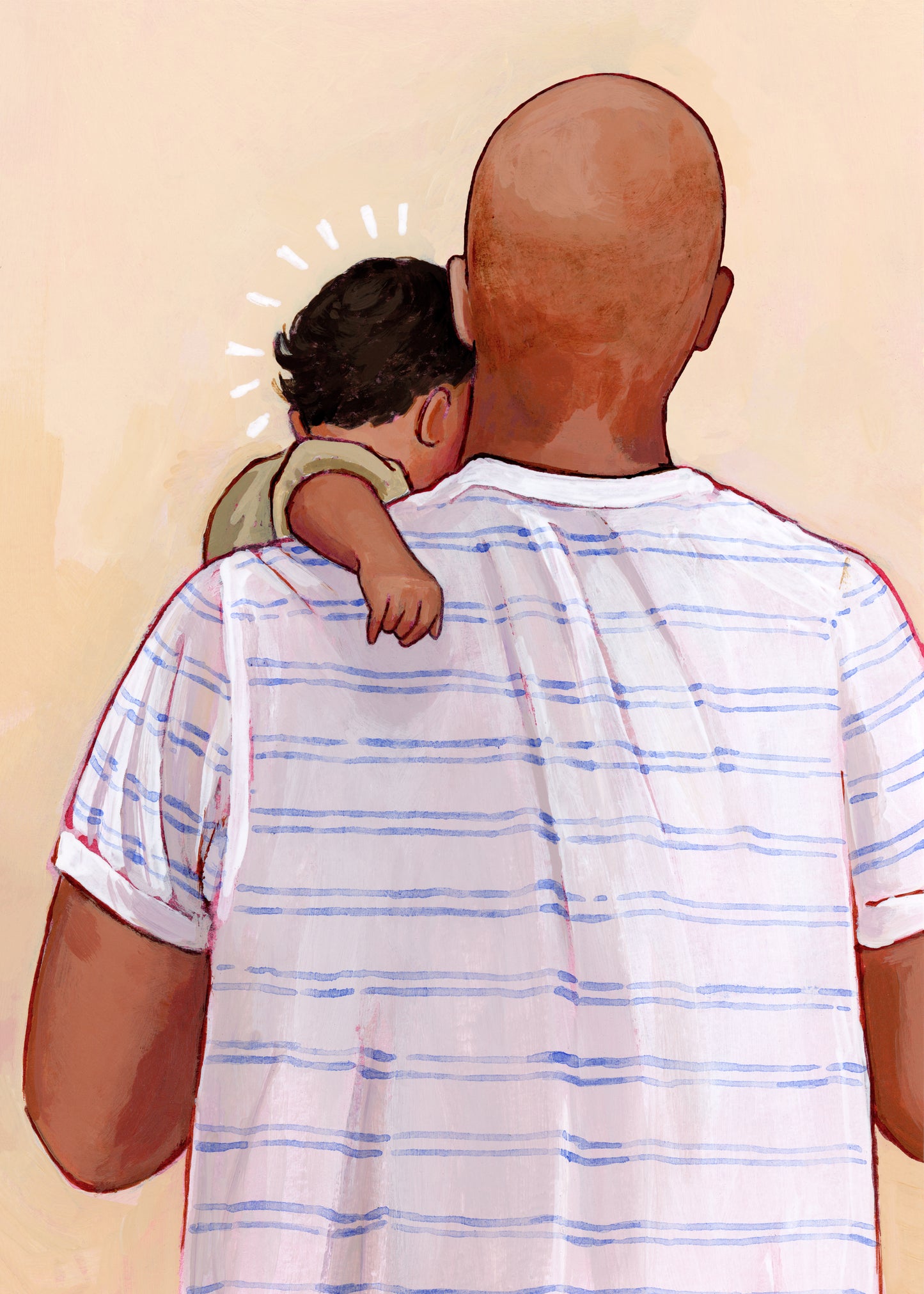 'My Baby You'll Be' Print (bald father)
