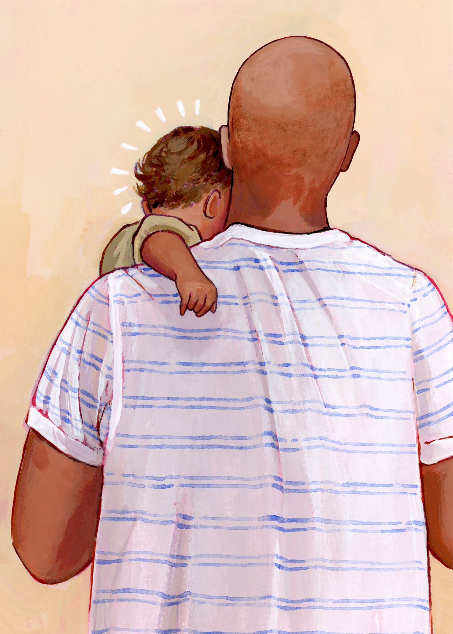 'My Baby You'll Be' Print (bald father)