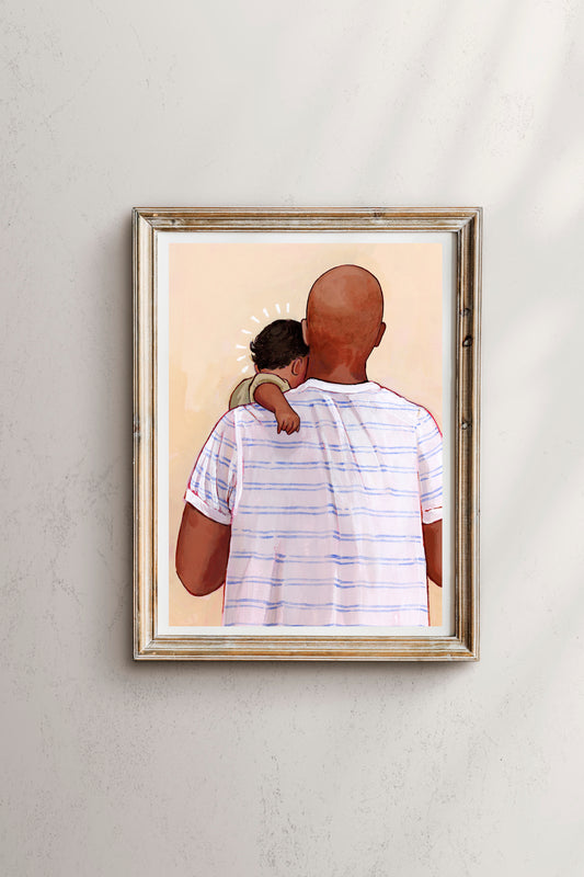 'My Baby You'll Be' Print (bald father)