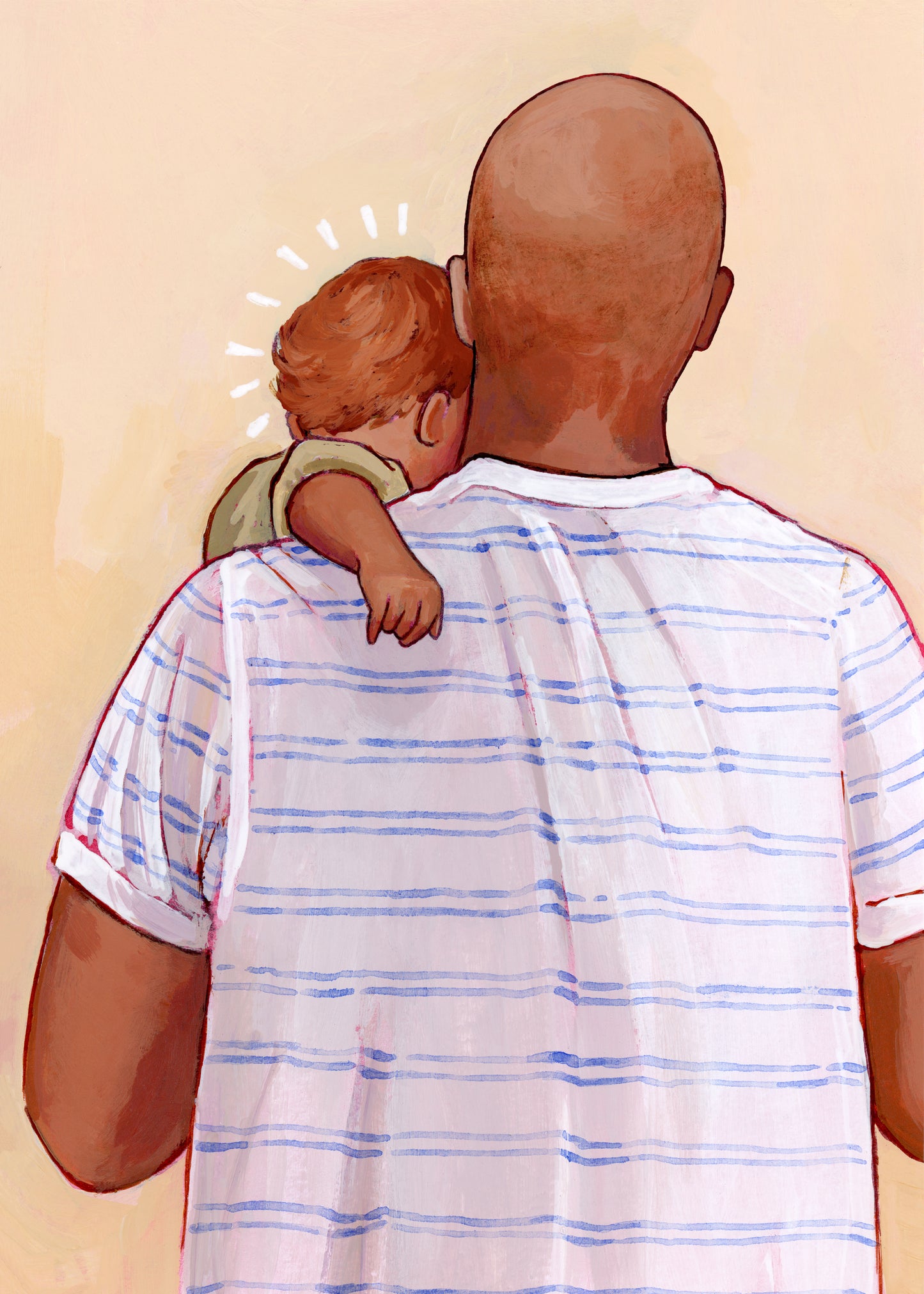 'My Baby You'll Be' Print (bald father)