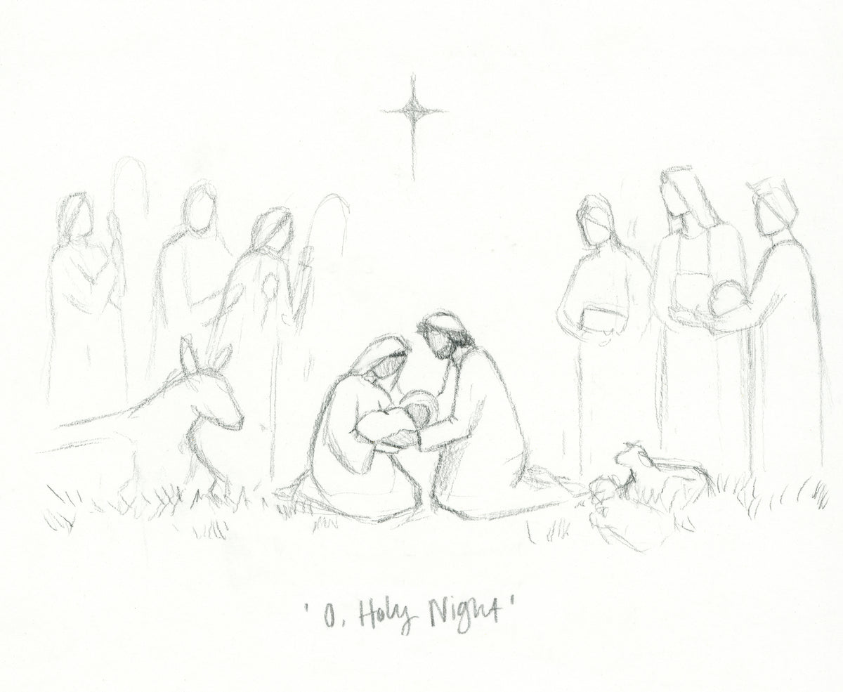 'O, Holy Night' Sketch Print
