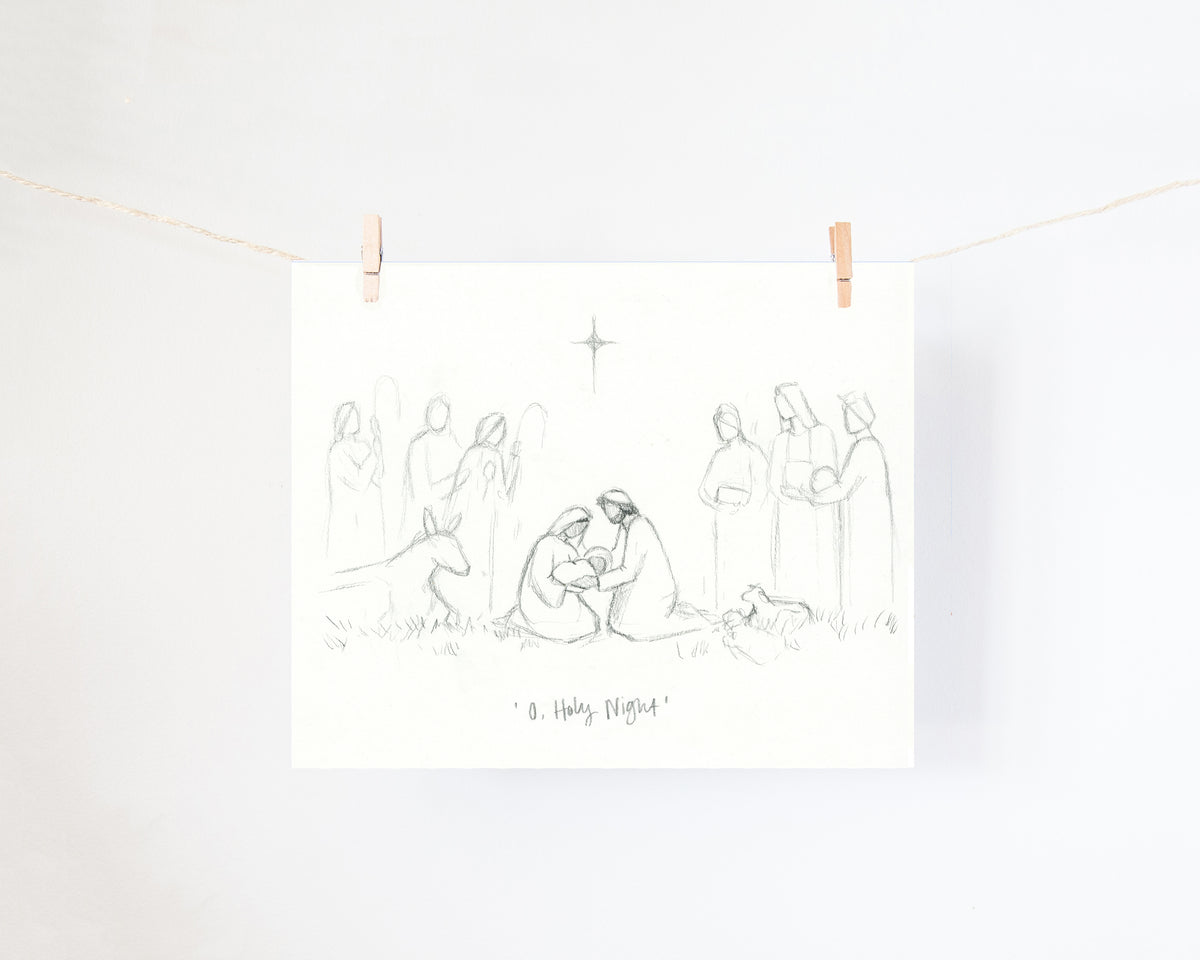 'O, Holy Night' Sketch Print