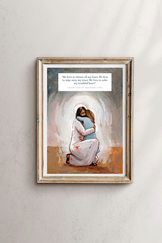 'I Know That My Redeemer Lives' Hymn Lyric Print