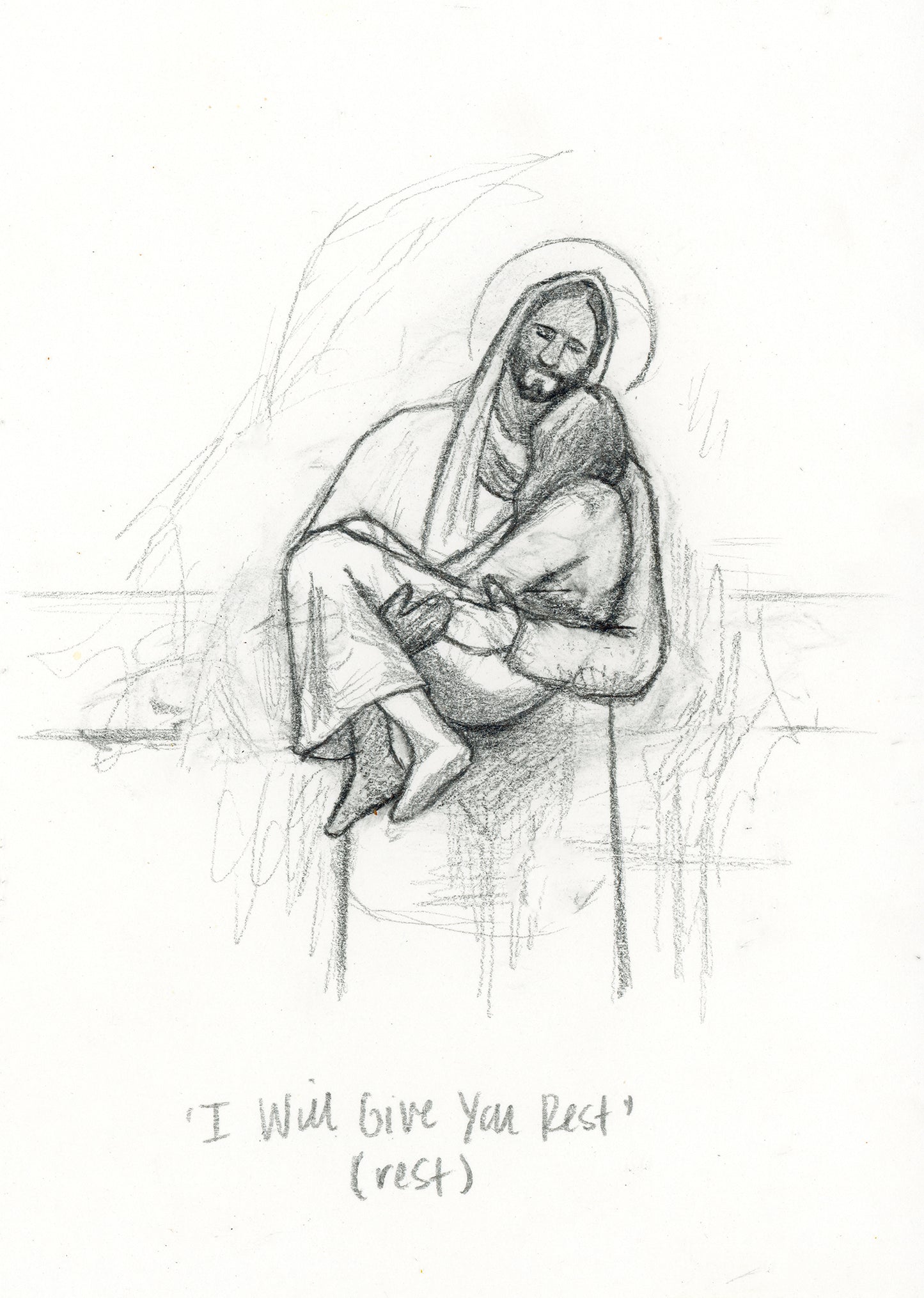 'I Will Give You Rest' Sketch Print