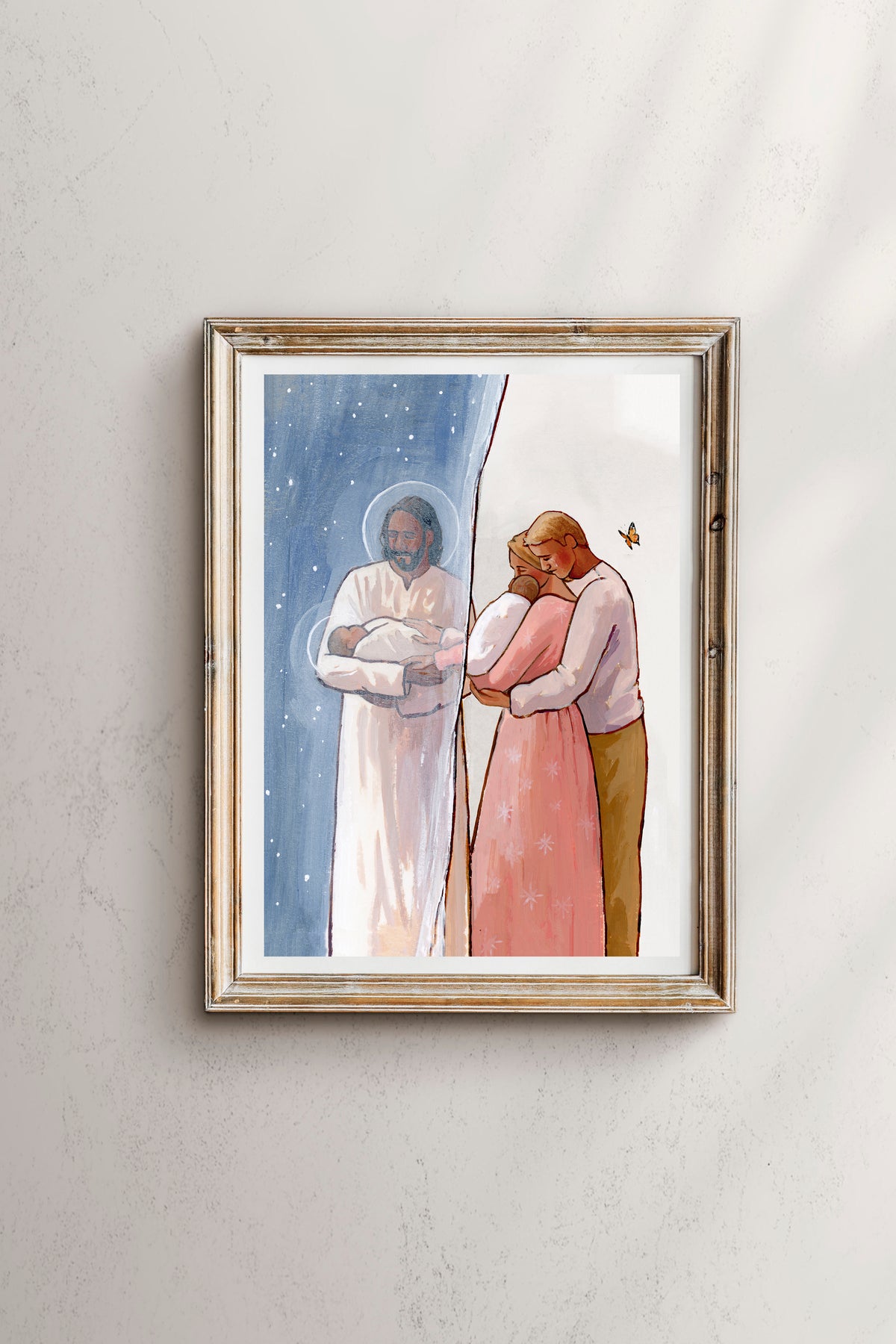 'I Know He Holds You Among The Stars' (one baby with Jesus, one with parents)