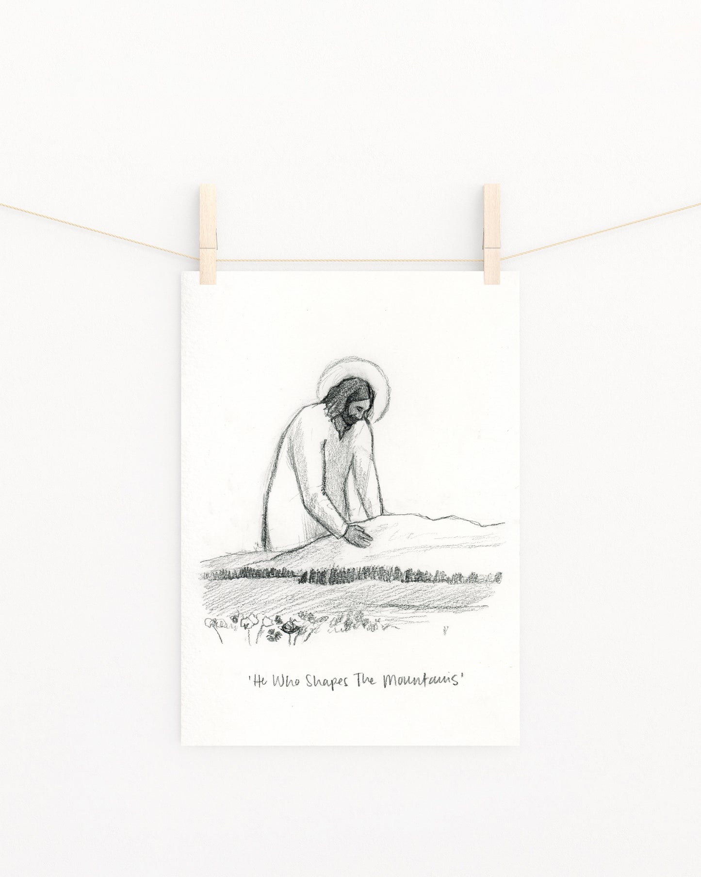 'He Who Shapes The Mountains' Sketch Print