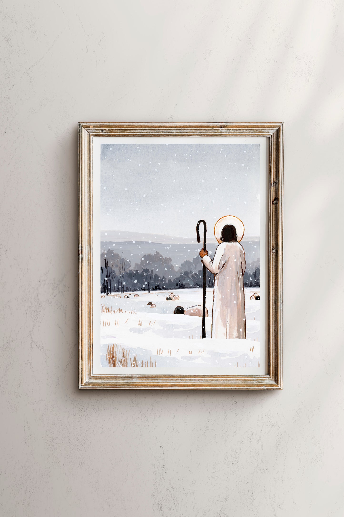 'The Good Shepherd In Winter' Print