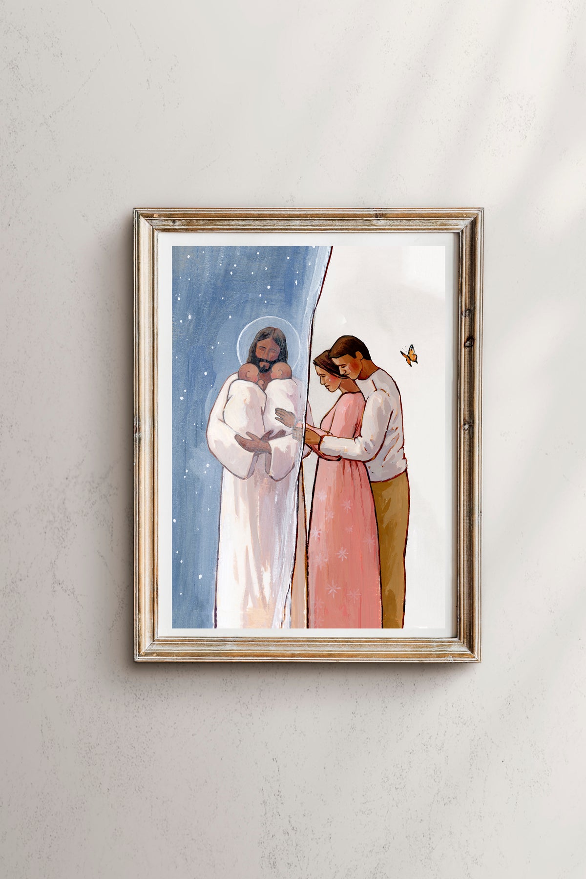 'I Know He Holds You Among The Stars' (two baby version) Print