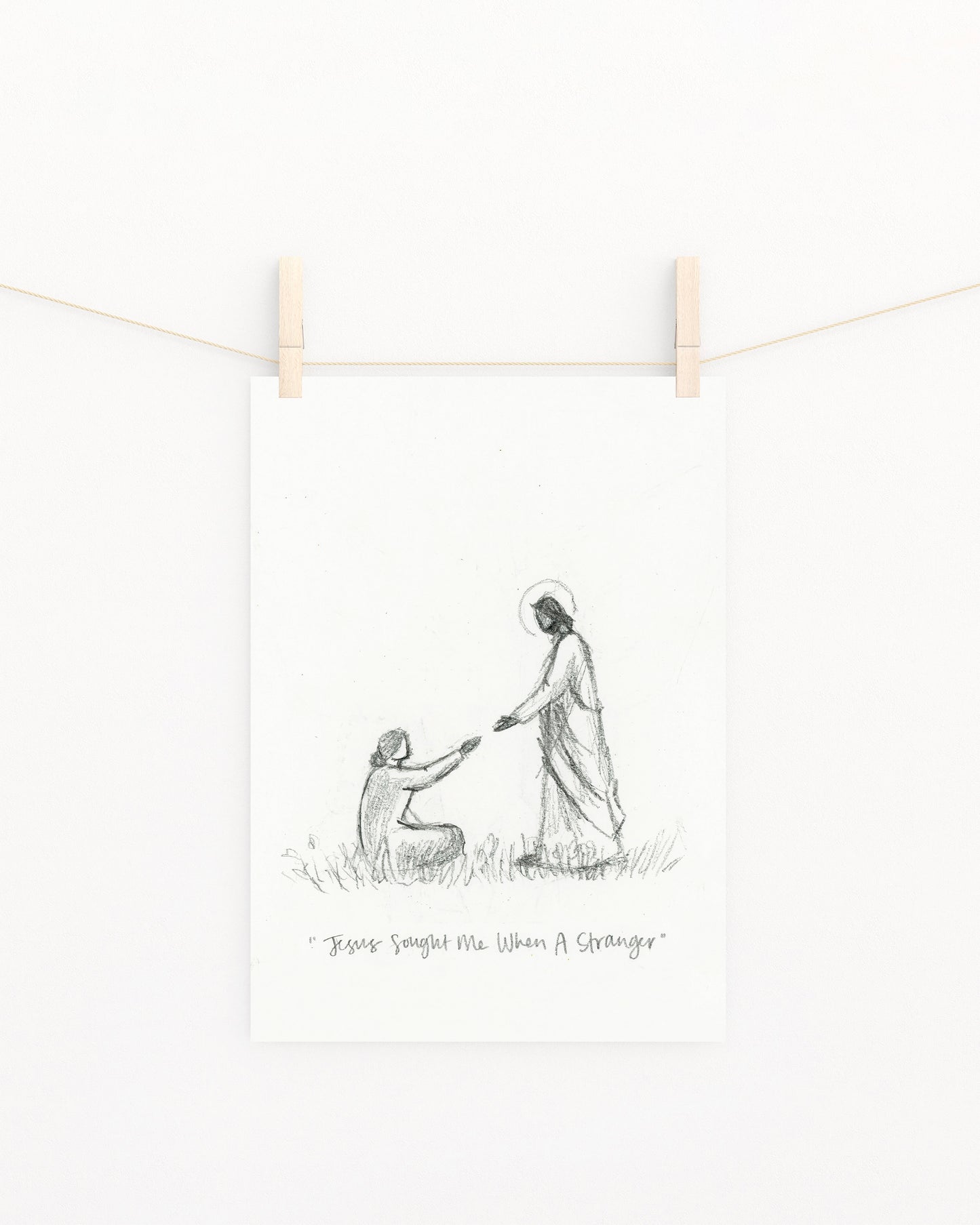 'Jesus Sought Me When A Stranger' Sketch Print
