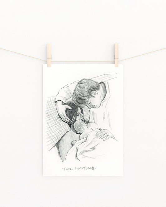 'Three Heartbeats' Sketch Print