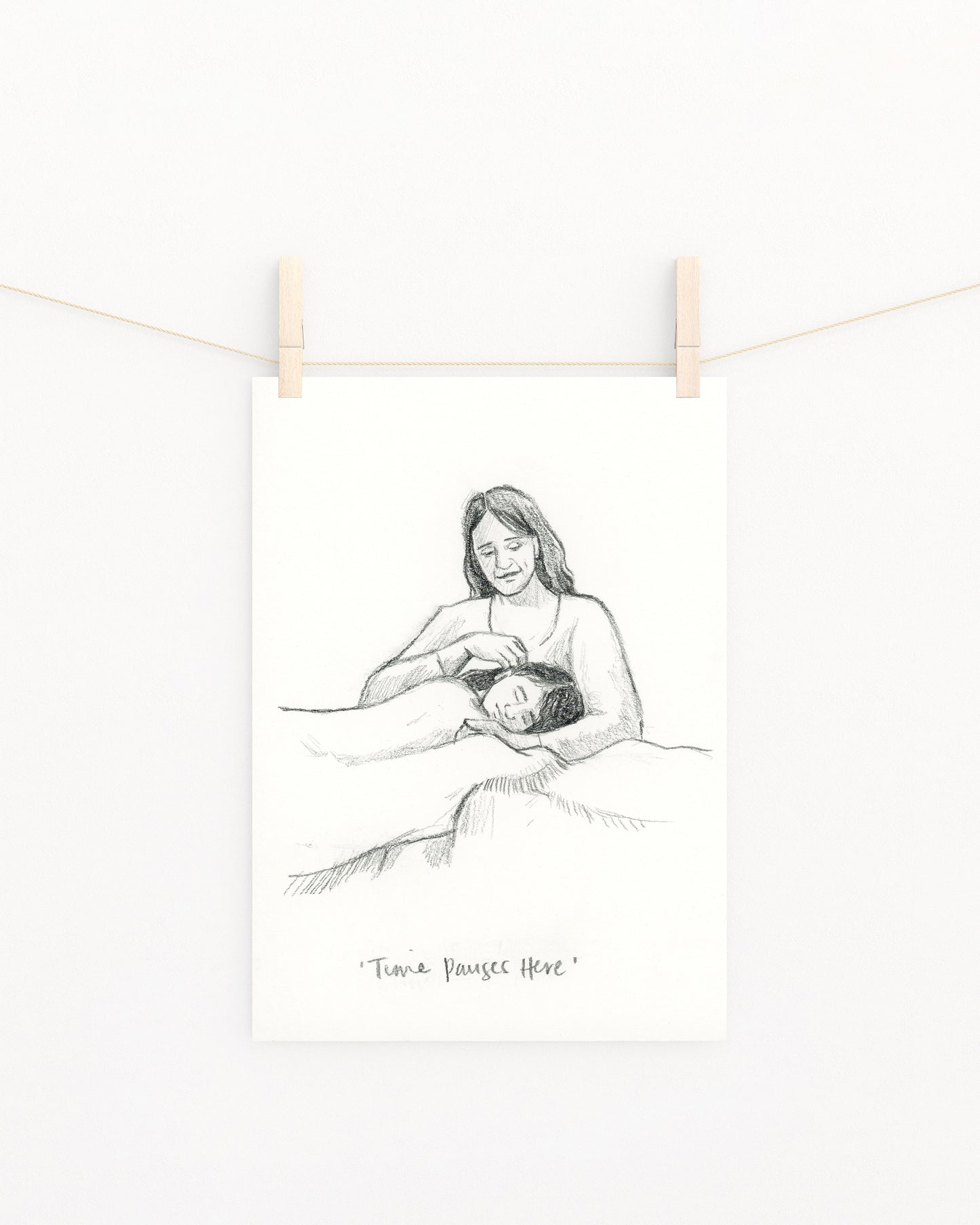 'Time Pauses Here' Sketch Print