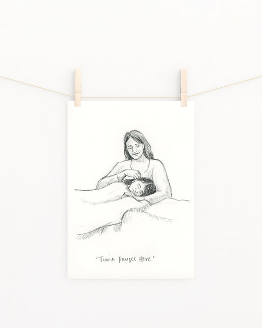 'Time Pauses Here' Sketch Print