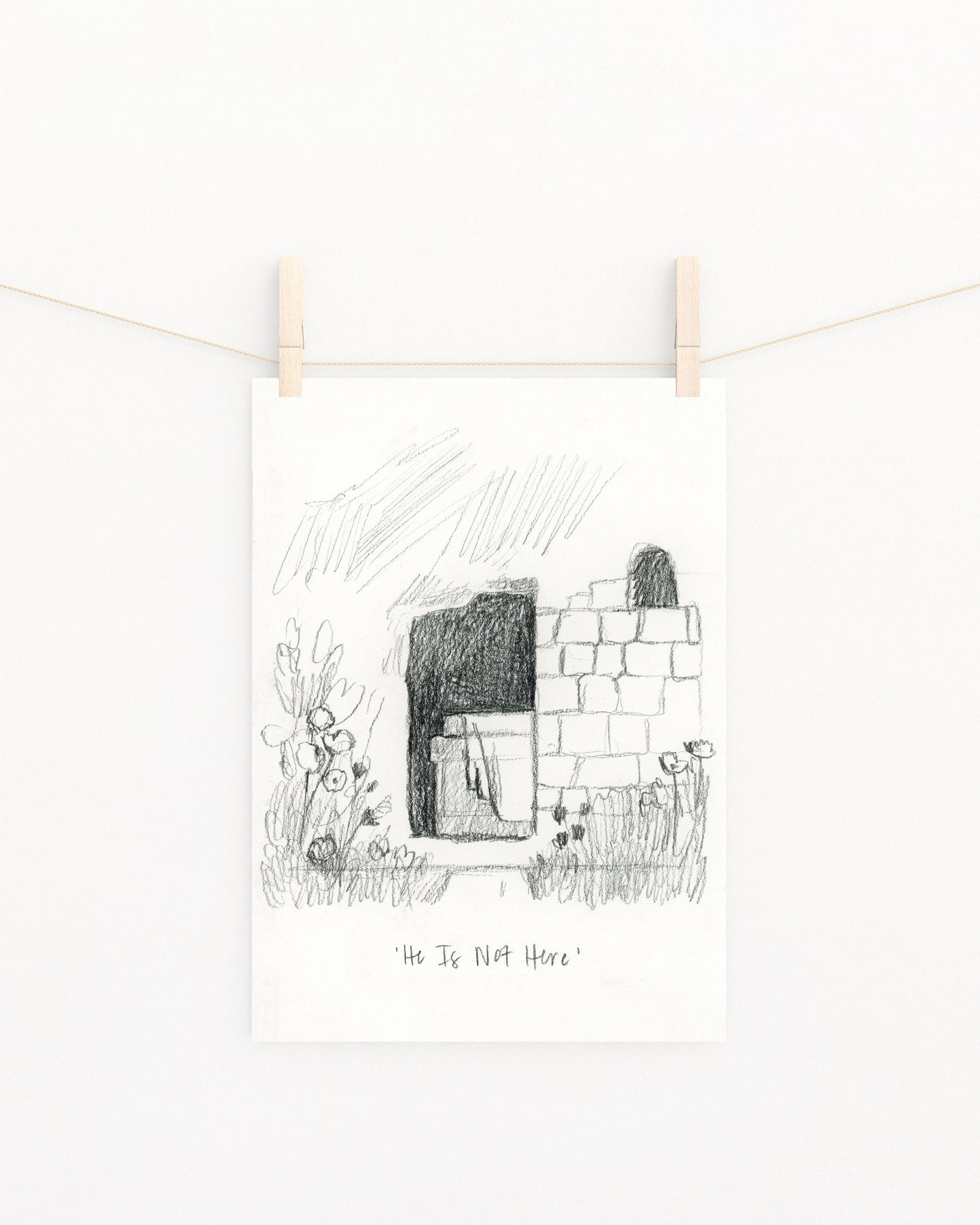 'He Is Not Here' Sketch Print