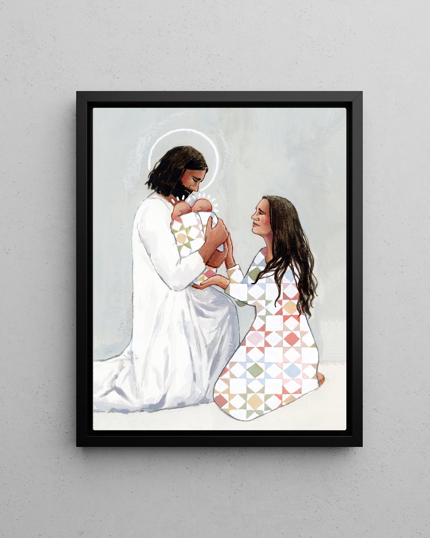'For Safekeeping' (two babies) Canvas Print