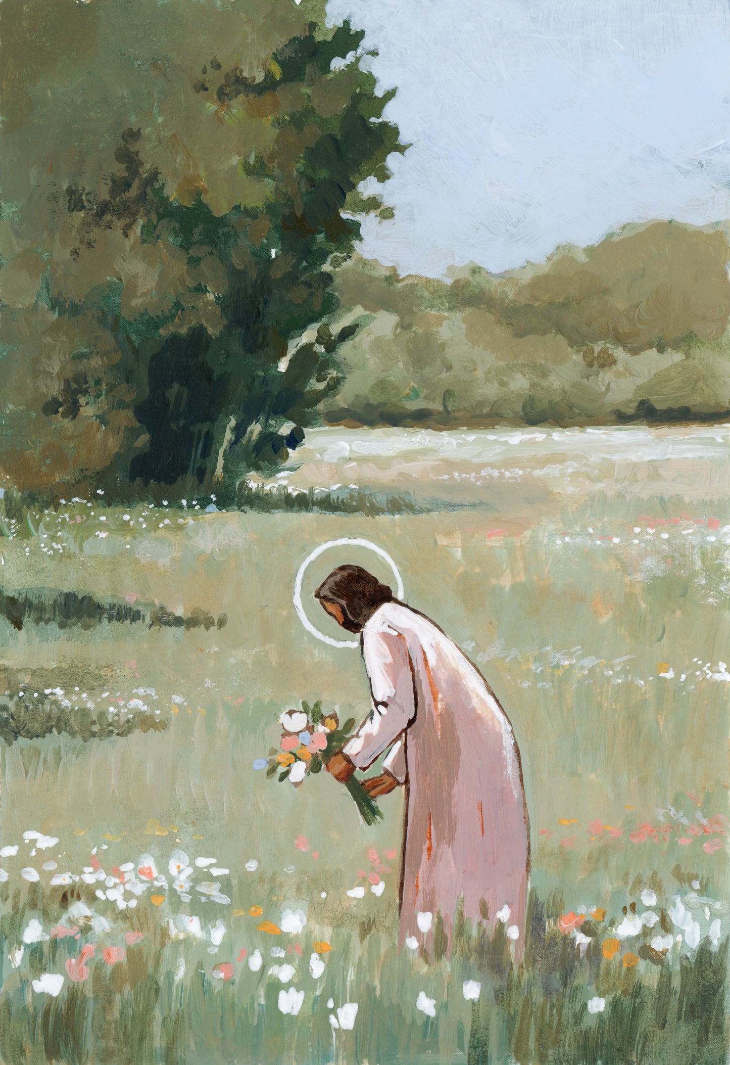 'Christ Among The Wildflowers' Print