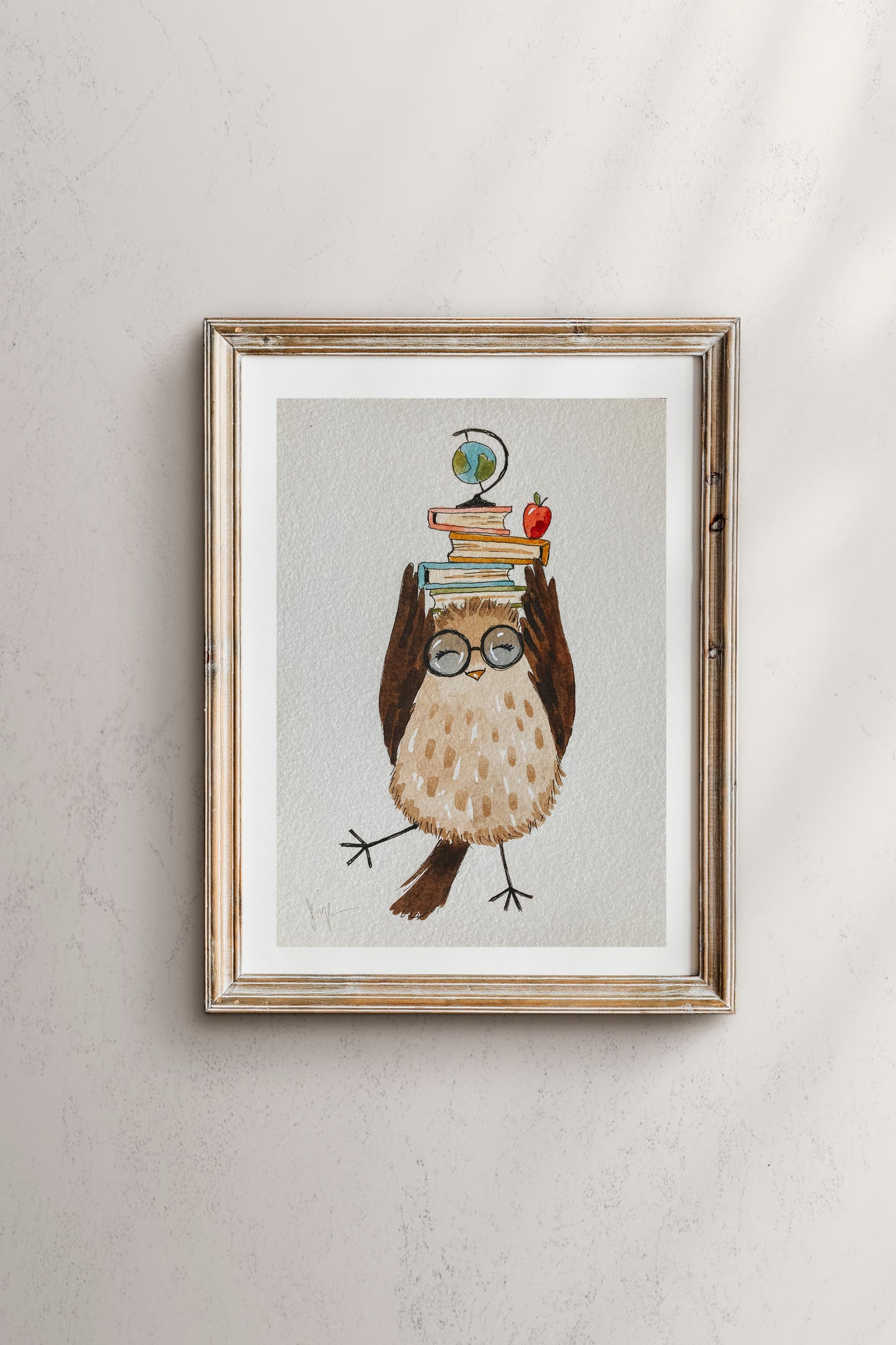 'Back To School Owl' Print