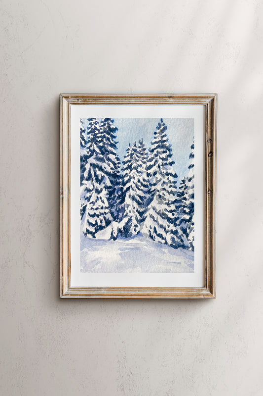 Snow Covered Pines Print