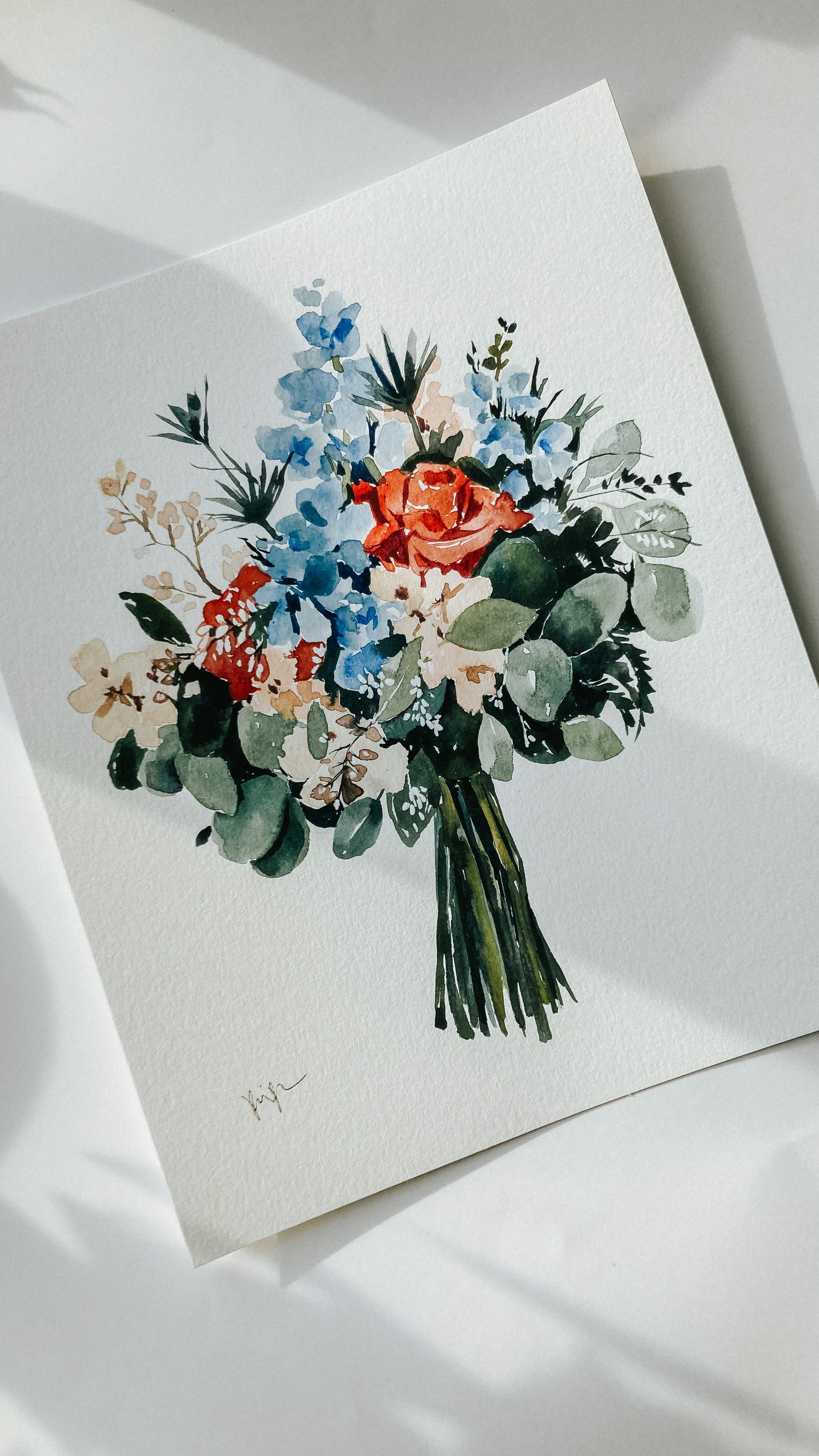 Custom Floral orders Watercolor Painting