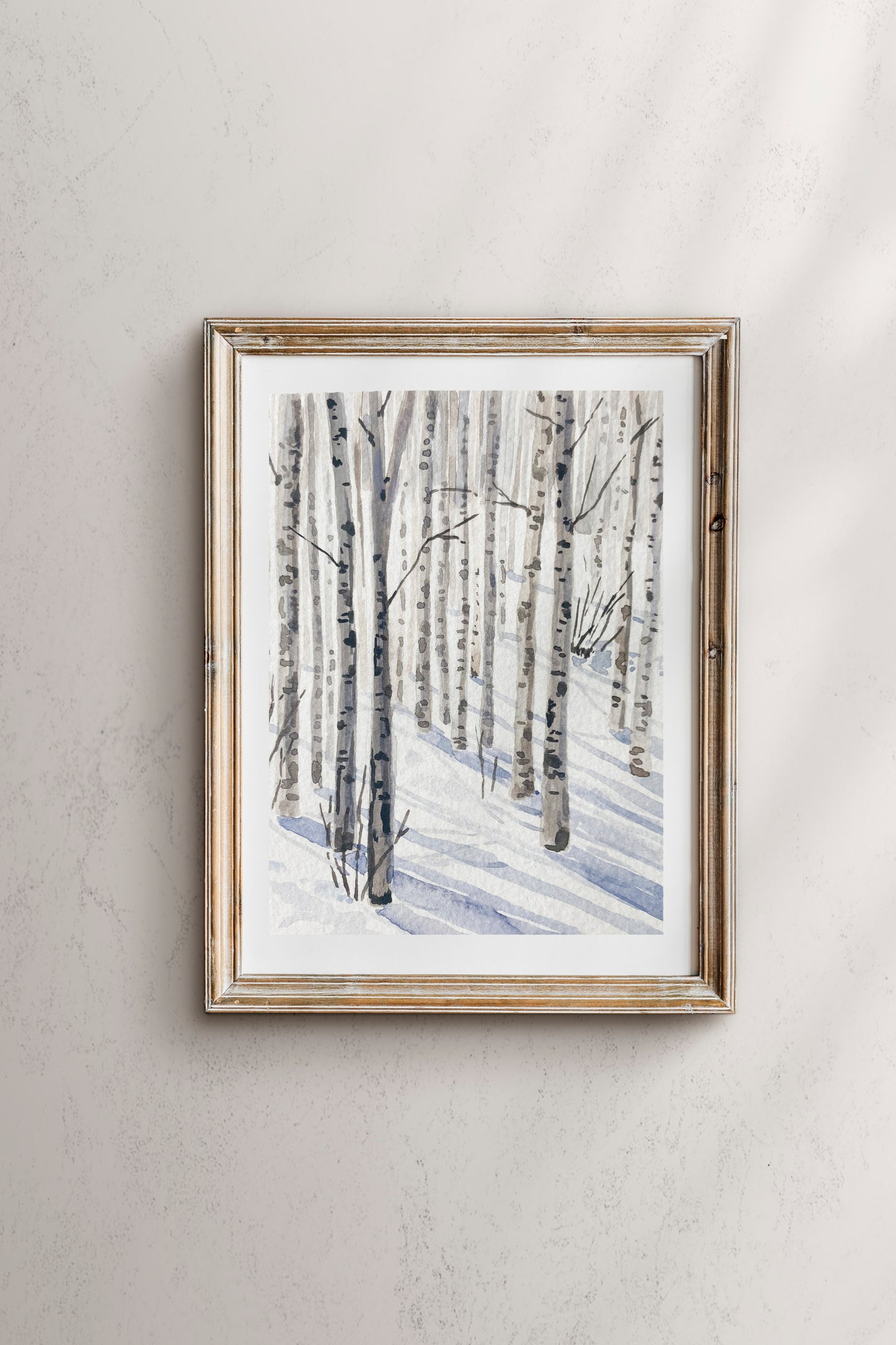 The Birches In Winter Print