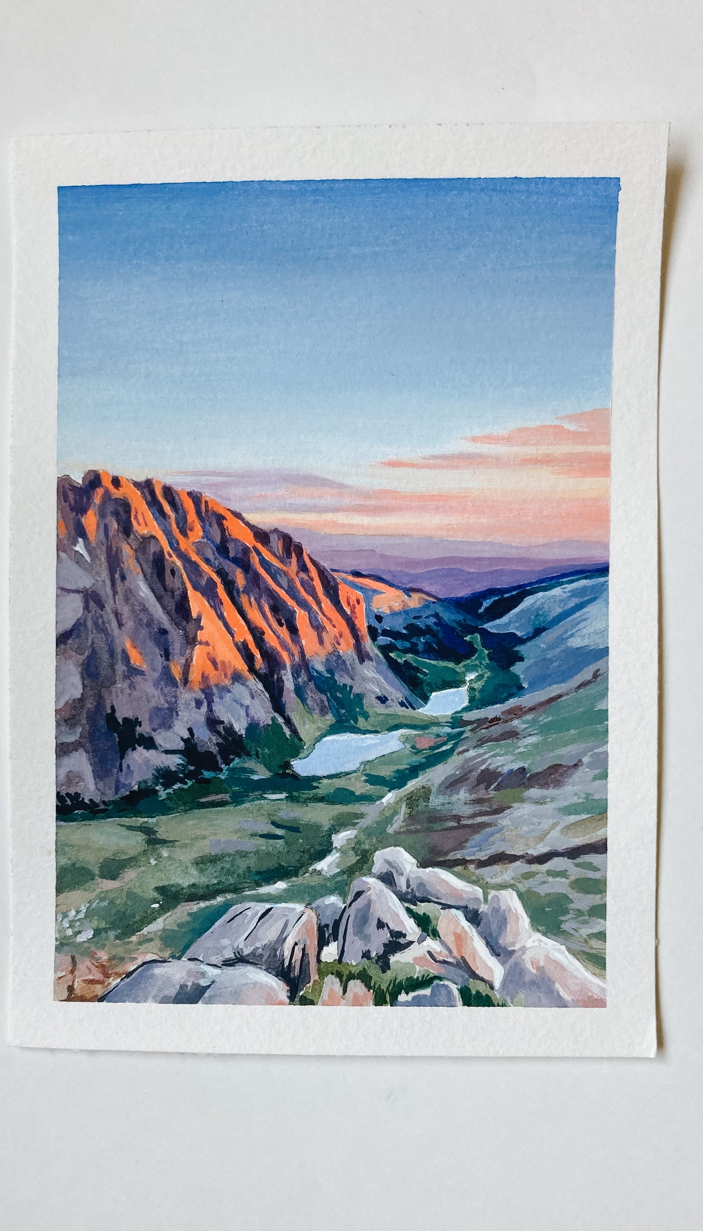 Glacier Gorge, Colorado Sunset 5x7 original painting