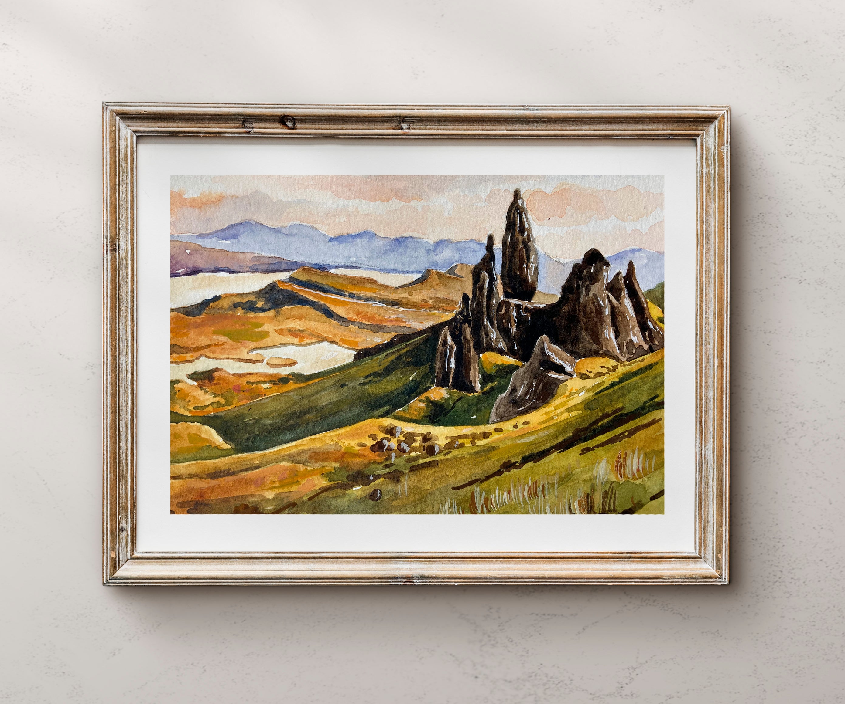 Old Man of Storr Scotland Landscape Original Oil Painting on sale Impressionist Landscape - (FNC)