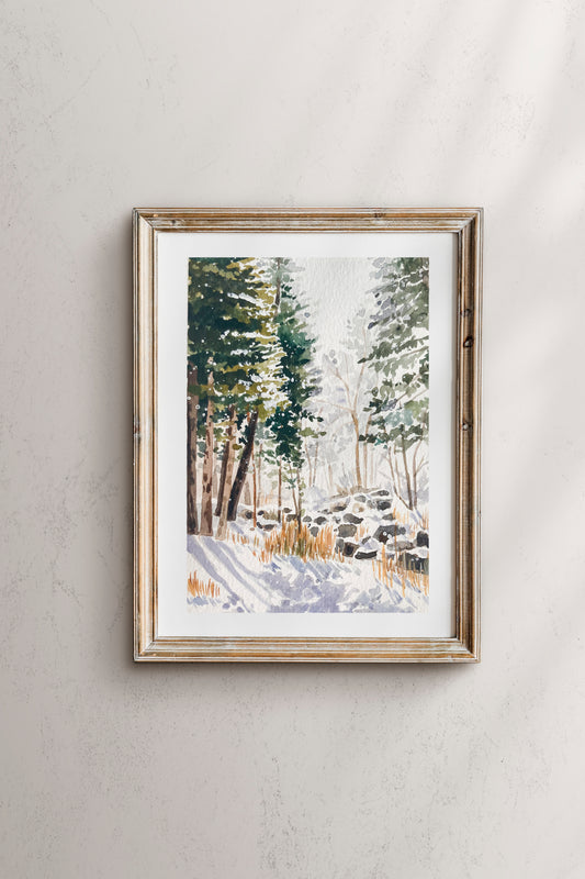 In The Snowy Woods Print